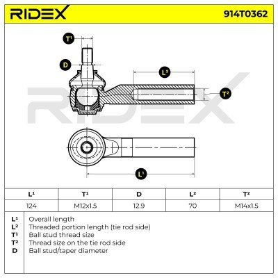 Tie Rod End RIDEX 914T0362 914T0362 - photo 5