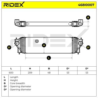 Intercooler, Charger RIDEX 468I0007 468I0007 - photo 5