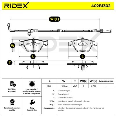 Brake Pads Set RIDEX 402B1302 402B1302 - photo 6
