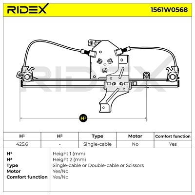 Window Regulator RIDEX 1561W0568 1561W0568 - photo 6