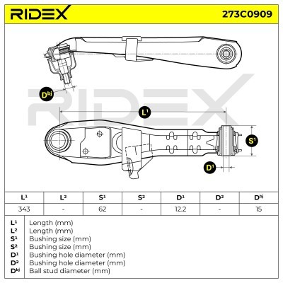 Control Arm RIDEX 273C0909 273C0909 - photo 5