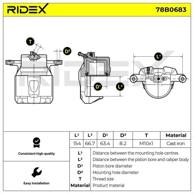 Brake Caliper RIDEX 78B0683 78B0683 - photo 6
