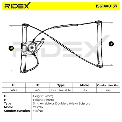 Window Regulator RIDEX 1561W0137 1561W0137 - photo 7