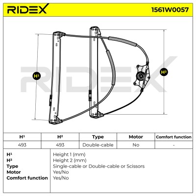 Window Regulator RIDEX 1561W0057 1561W0057 - photo 7