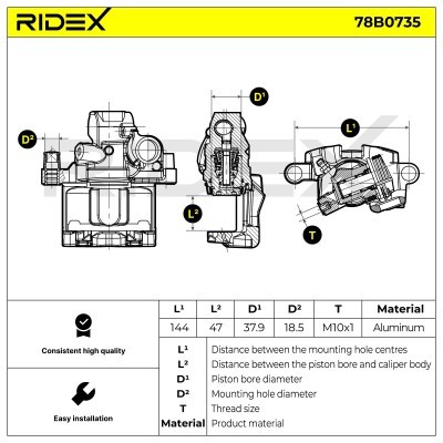 Brake Caliper RIDEX 78B0735 78B0735 - photo 5