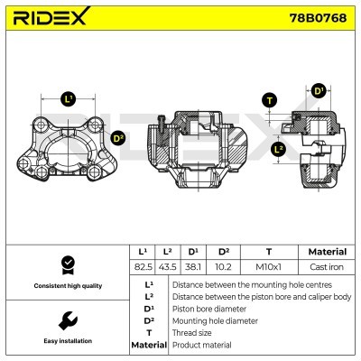 Brake Caliper RIDEX 78B0768 78B0768 - photo 5