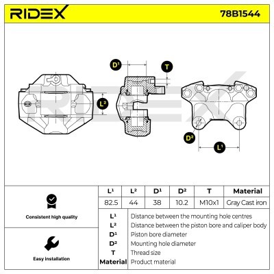 Brake Caliper RIDEX 78B1544 78B1544 - photo 5