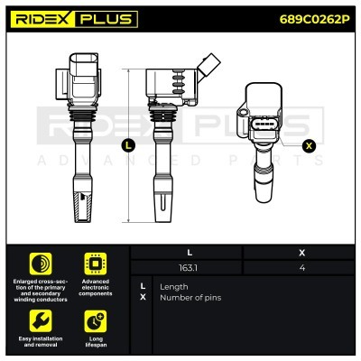 Ignition Coil RIDEX 689C0262P 689C0262P - photo 3