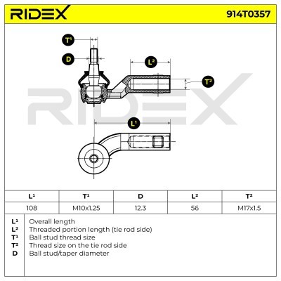 Tie Rod End RIDEX 914T0357 914T0357 - photo 5