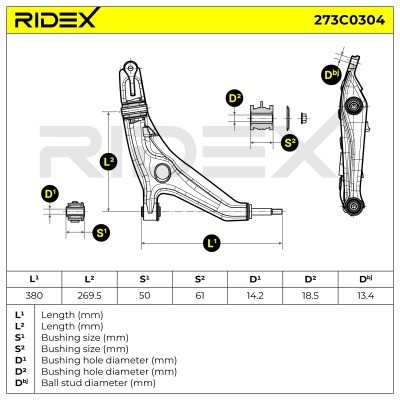 Control Arm RIDEX 273C0304 273C0304 - photo 6