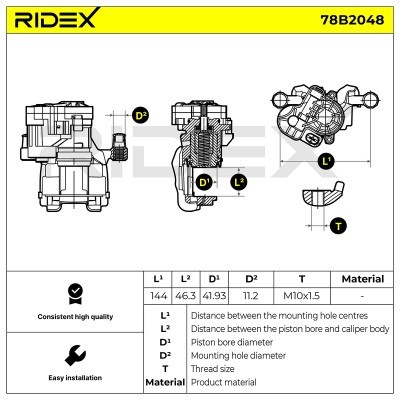 Brake Caliper RIDEX 78B2048 78B2048 - photo 6