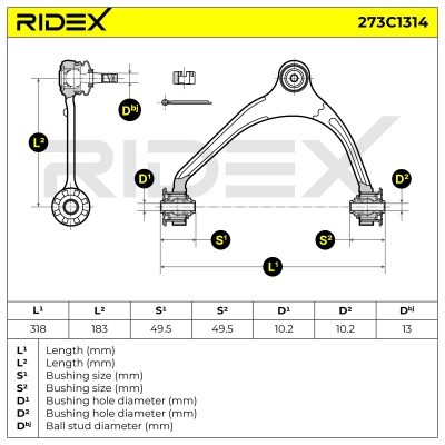 Control Arm RIDEX 273C1314 273C1314 - photo 11