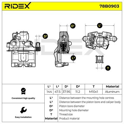 Brake Caliper RIDEX 78B0903 78B0903 - photo 3