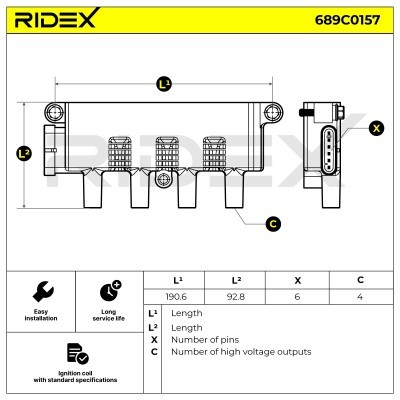 Ignition Coil RIDEX 689C0157 689C0157 - photo 4