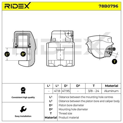 Brake Caliper RIDEX 78B0796 78B0796 - photo 5