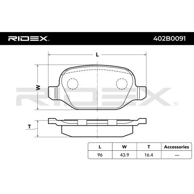 Brake Pads Set RIDEX 402B0091 402B0091 - photo 3