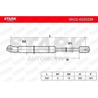 Gas Spring, boot-/cargo area Stark SKGS-0220239 SKGS-0220239 - photo 3