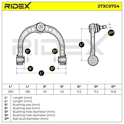 Control Arm RIDEX 273C0754 273C0754 - photo 7