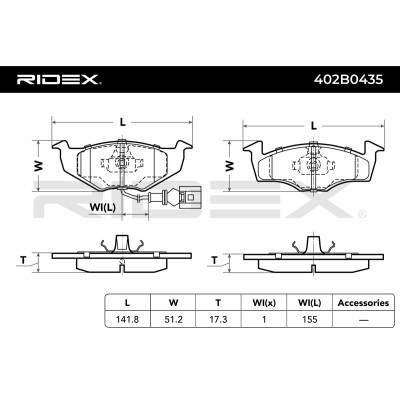 Brake Pads Set RIDEX 402B0435 402B0435 - photo 8