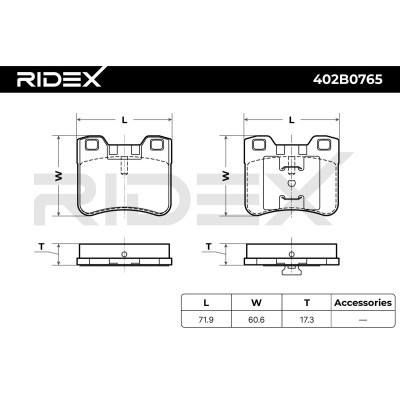 Brake Pads Set RIDEX 402B0765 402B0765 - photo 4