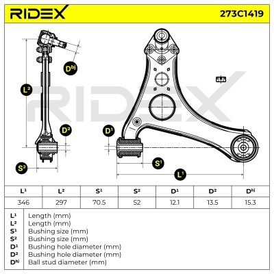 Control Arm RIDEX 273C1419 273C1419 - photo 7