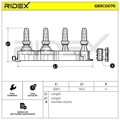 Ignition Coil RIDEX 689C0076 689C0076 - photo 8