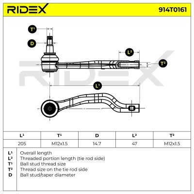 Tie Rod End RIDEX 914T0161 914T0161 - photo 4