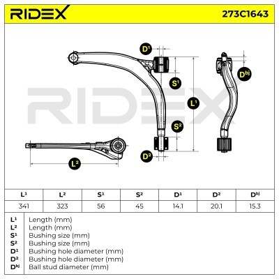 Control Arm RIDEX 273C1643 273C1643 - photo 7