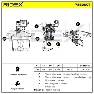 Brake Caliper RIDEX 78B0007 78B0007 - photo 5