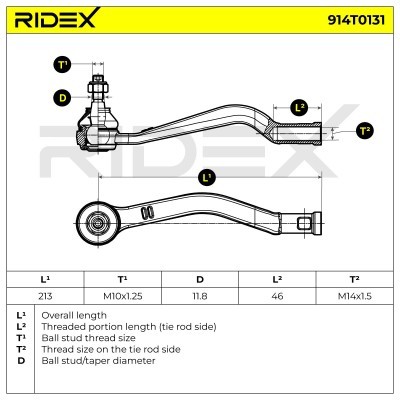 Tie Rod End RIDEX 914T0131 914T0131 - photo 5
