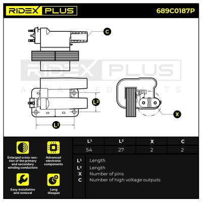 Ignition Coil RIDEX 689C0187P 689C0187P - photo 3