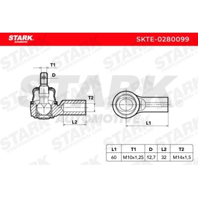 Tie Rod End Stark SKTE-0280099 SKTE-0280099 - photo 3