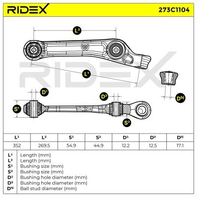 Control Arm RIDEX 273C1104 273C1104 - photo 7