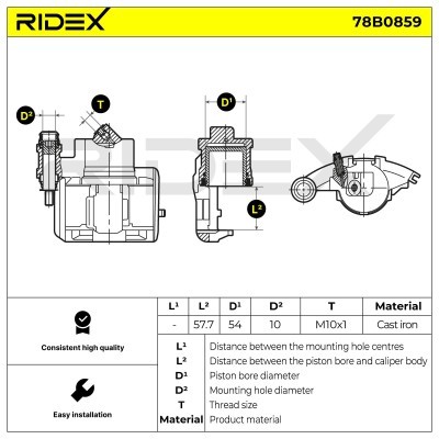 Brake Caliper RIDEX 78B0859 78B0859 - photo 7