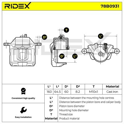 Brake Caliper RIDEX 78B0931 78B0931 - photo 6