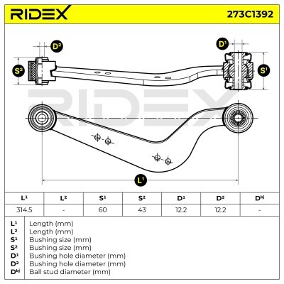 Control Arm RIDEX 273C1392 273C1392 - photo 6