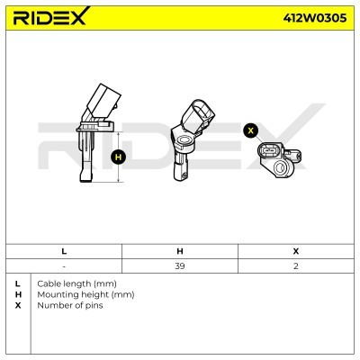 ABS Sensor RIDEX 412W0305 412W0305 - photo 5