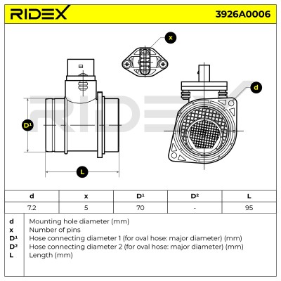 Air Mass Sensor RIDEX 3926A0006 3926A0006 - photo 6