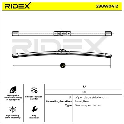 Wiper Blade RIDEX 298W0412 298W0412 - photo 4