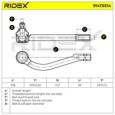 Tie Rod End RIDEX 914T0314 914T0314 - photo 5