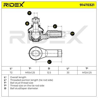 Tie Rod End RIDEX 914T0321 914T0321 - photo 5