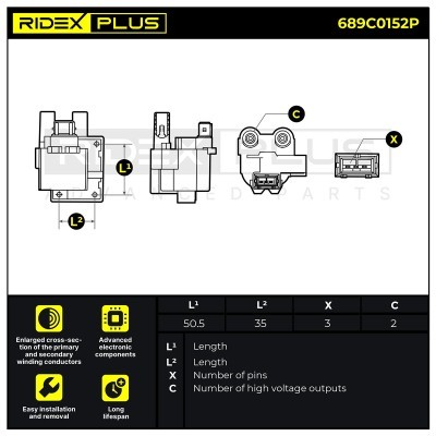 Ignition Coil RIDEX 689C0152P 689C0152P - photo 11