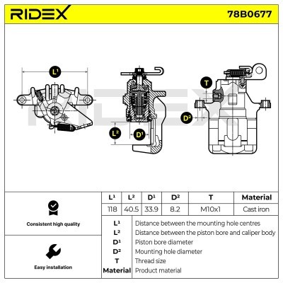 Brake Caliper RIDEX 78B0677 78B0677 - photo 3
