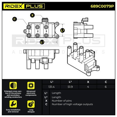 Ignition Coil RIDEX 689C0079P 689C0079P - photo 9