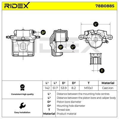 Brake Caliper RIDEX 78B0885 78B0885 - photo 5