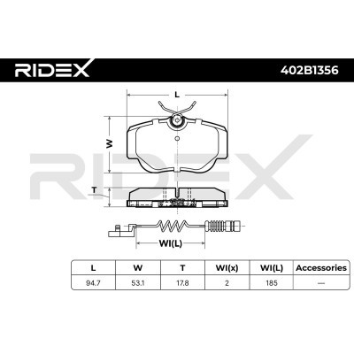 Brake Pads Set RIDEX 402B1356 402B1356 - photo 8