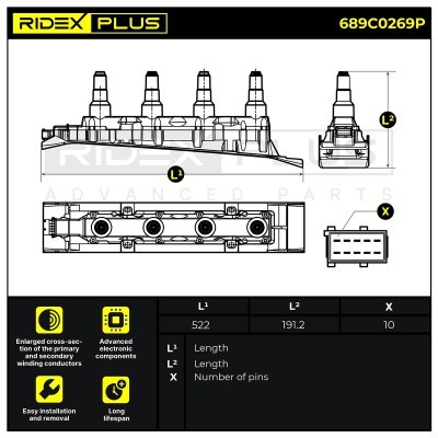 Ignition Coil RIDEX 689C0269P 689C0269P - photo 8
