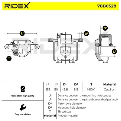 Brake Caliper RIDEX 78B0528 78B0528 - photo 7