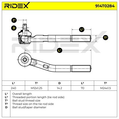 Tie Rod End RIDEX 914T0284 914T0284 - photo 5