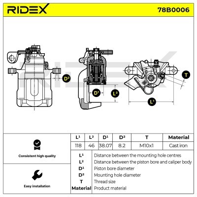 Brake Caliper RIDEX 78B0006 78B0006 - photo 5